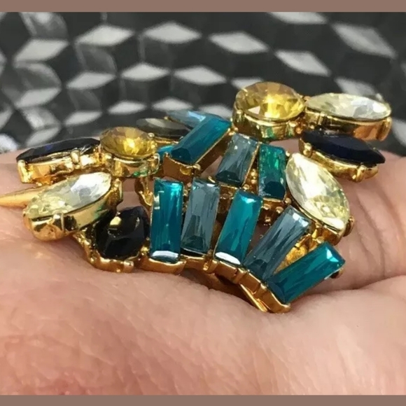 Signed Erickson Beamon Cocktail Ring Size 7 - Picture 2 of 5